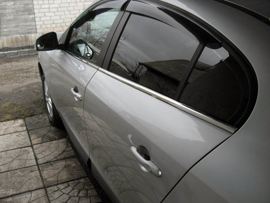 The lower border of glass (4 pieces, stainless steel) for Renault Fluence 2009-2016 - image 1