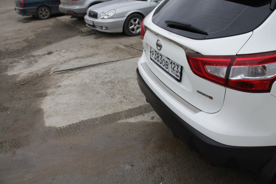 Rear Bumper Protector OmsaLine (2014-2017, Stainless Steel) for Nissan Qashqai 2014-2021 - image 2