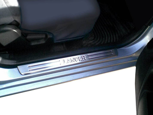 Door sills OmsaLine (4 pieces, stainless steel) for Mitsubishi Lancer 9 2004-2008 - Reelken Auto