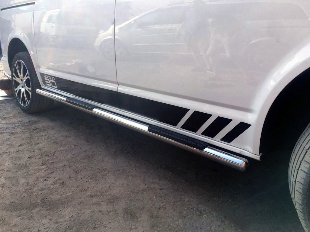 Side pipes (2 PCs, stainless steel) for Volkswagen T5 Multivan 2003-2010 - image 1