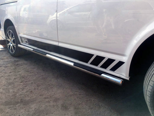 Side pipes (2 PCs, stainless steel) for Volkswagen T5 Multivan 2003-2010 - image 1