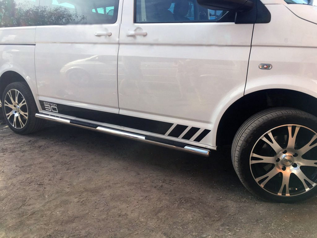 Side Bars (2 pcs, Stainless Steel) for Volkswagen T5 Caravelle 2004-2010 - image 1