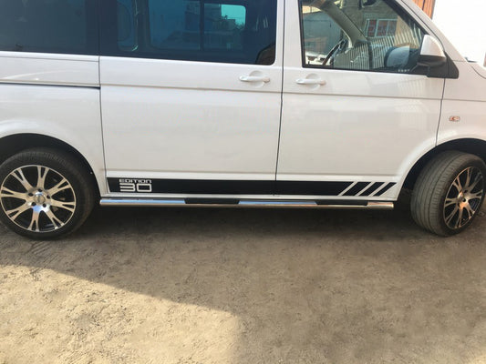 Side pipes (2 PCs, stainless steel) for Volkswagen T5 2010-2015 - image 1