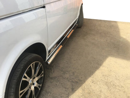 Side pipes (2 PCs, stainless steel) for Volkswagen T5 Transporter 2003-2010 - image 1