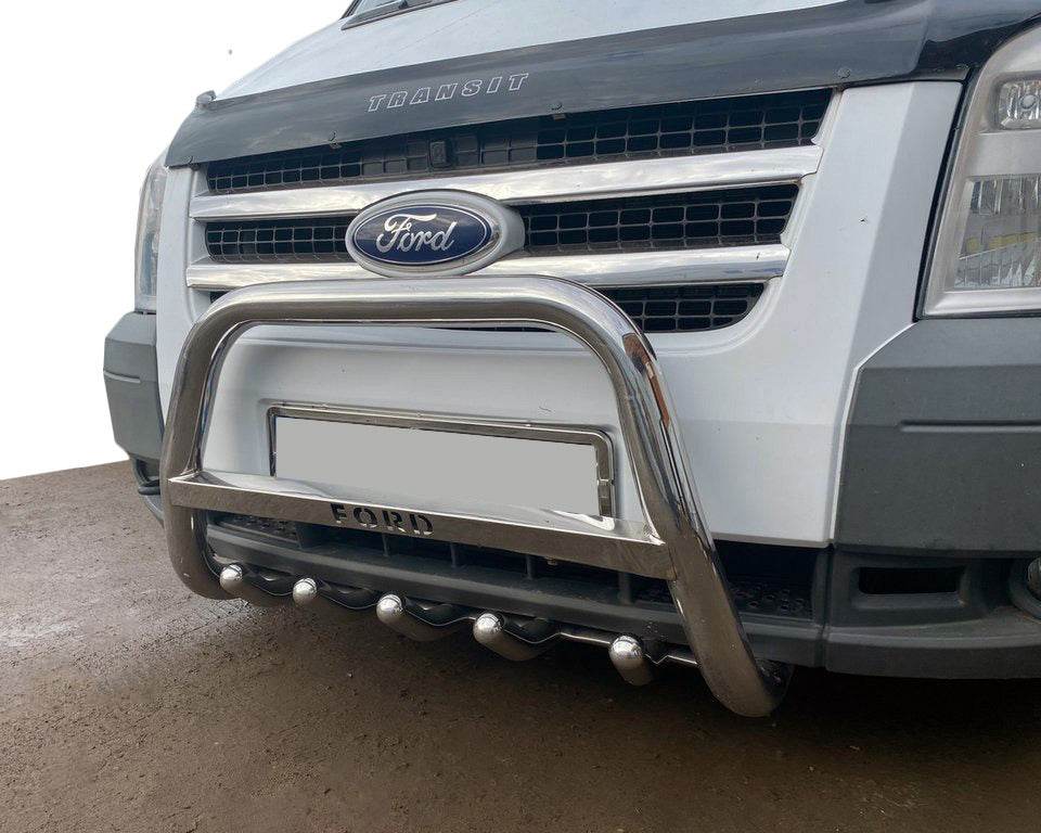 The WT004 bumper guard (stainless) for Ford Transit 2000-2014 - Reelken Auto