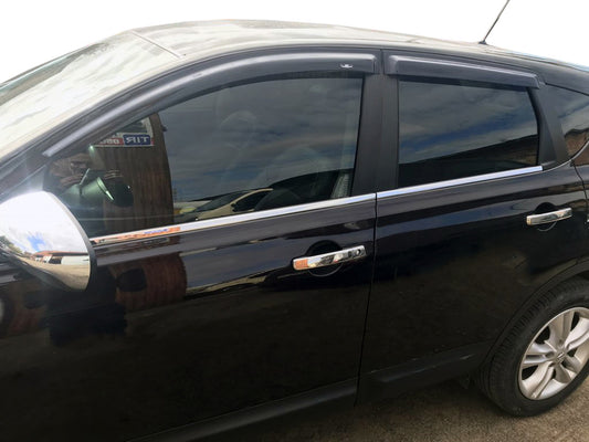 Outside border windows (4 pcs, stainless steel) for Nissan Qashqai 2007-2010 - image 1