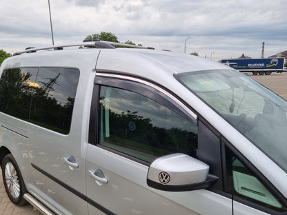 Window Deflectors with Chrome Trim (2 pcs, Niken) for Volkswagen Caddy 2015-2020 - image 1