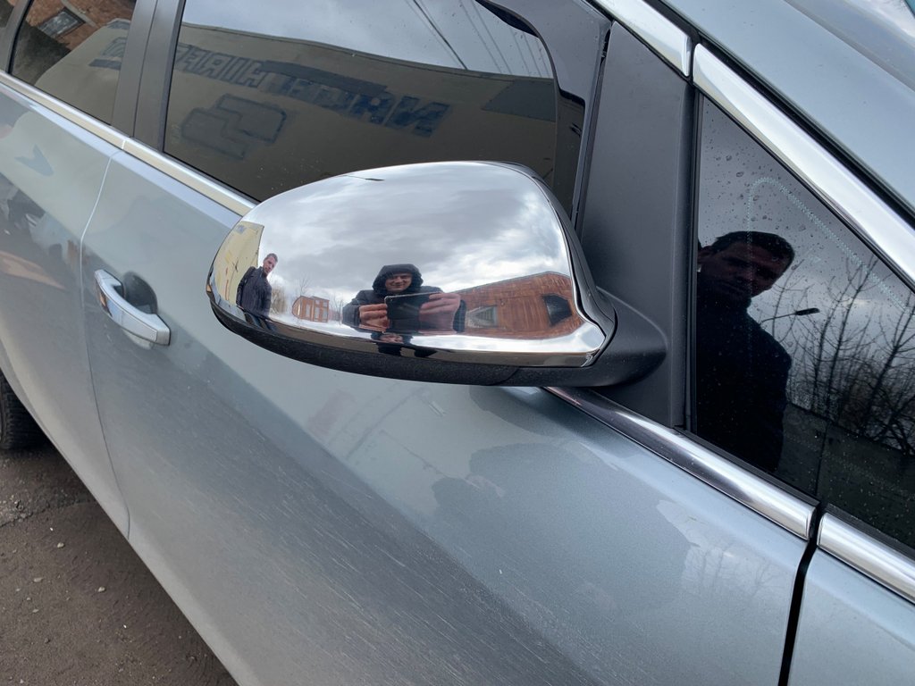 Mirror Covers (2 pcs, Stainless Steel) for Opel Astra J 2009-2015 - image 2