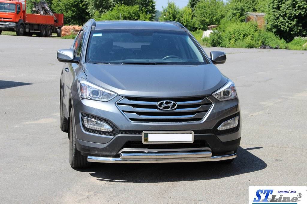 Front arc ST014 (stainless) for Hyundai Santa Fe 3 2012-2018 - Reelken Auto