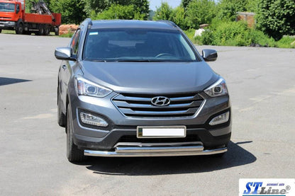 Front arc ST014 (stainless) for Hyundai Santa Fe 3 2012-2018 - Reelken Auto
