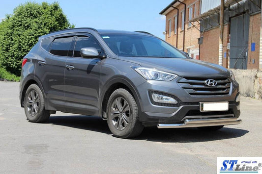 Front arc ST014 (stainless) for Hyundai Santa Fe 3 2012-2018 - Reelken Auto