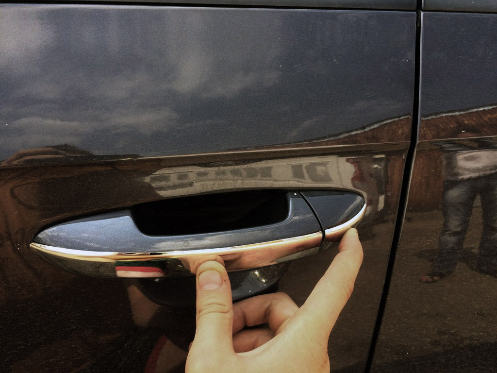 Chrome flat door handle covers (4 pcs, stainless steel) for Volkswagen Passat B7 2012-2015 - image 1