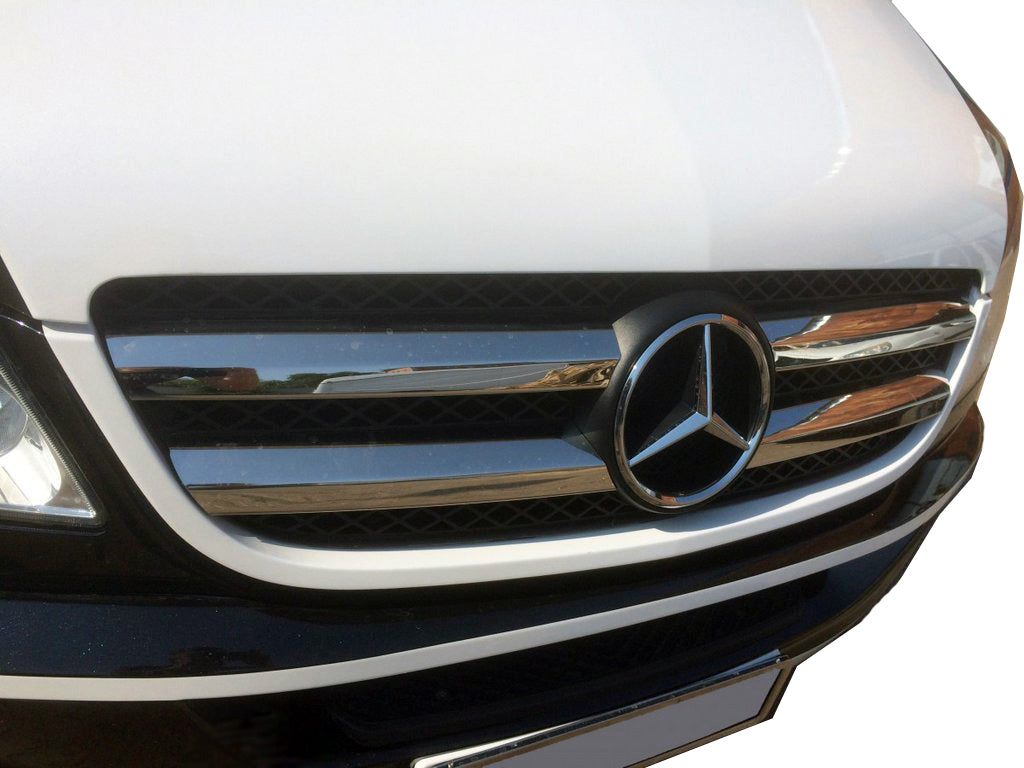 Chrome Grille Covers (2006-2013, Stainless Steel) for Mercedes Sprinter W906 2006-2018 - image 3