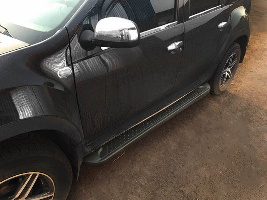Side area Allmond Black (2 pcs., Aluminum) for Dacia Duster 2008-2018 - Reelken Auto