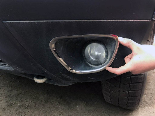 Covers for fog lights 2010-2013 (2 pcs., stainless steel) for Dacia Duster 2008-2018 - Reelken Auto