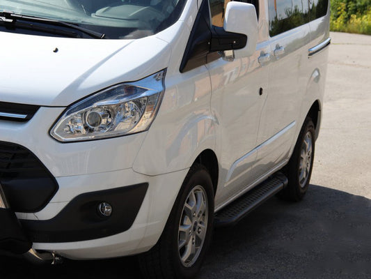 Side Steps Allmond Black (2 pcs, Aluminum) for Ford Custom 2013-2022 - image 1