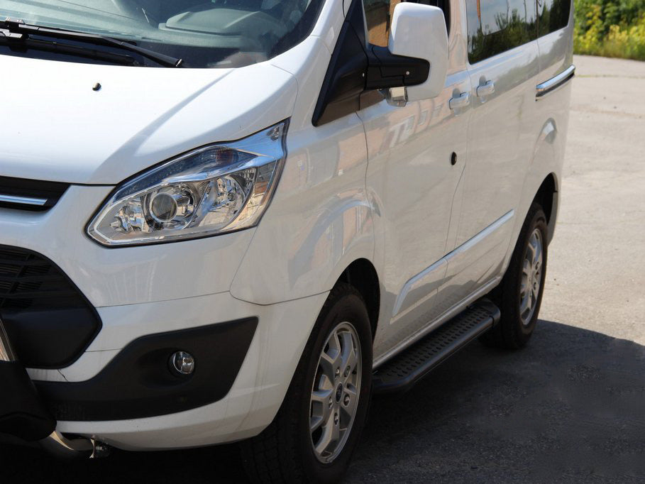 Side Steps Allmond Black (2 pcs, Aluminum) for Ford Custom 2013-2022 - image 1