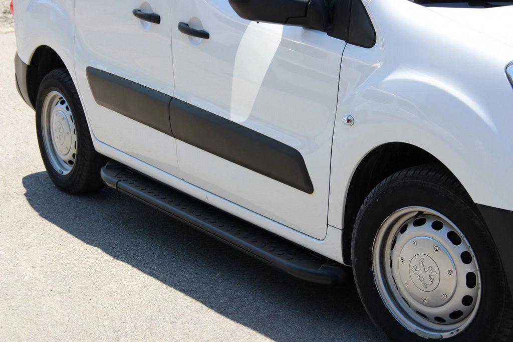 Side Steps Allmond Black (2 pcs, Aluminum) for Peugeot Partner Tepee 2008-2018 - image 1