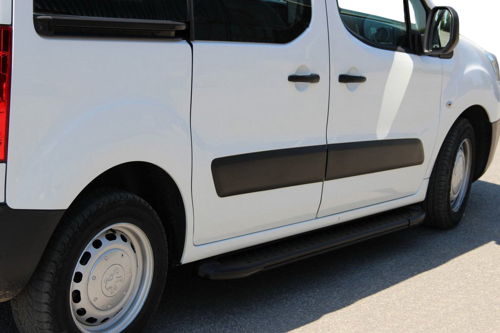 Side Steps Allmond Black (2 pcs, Aluminum) for Citroen Berlingo 2008-2018 - image 1