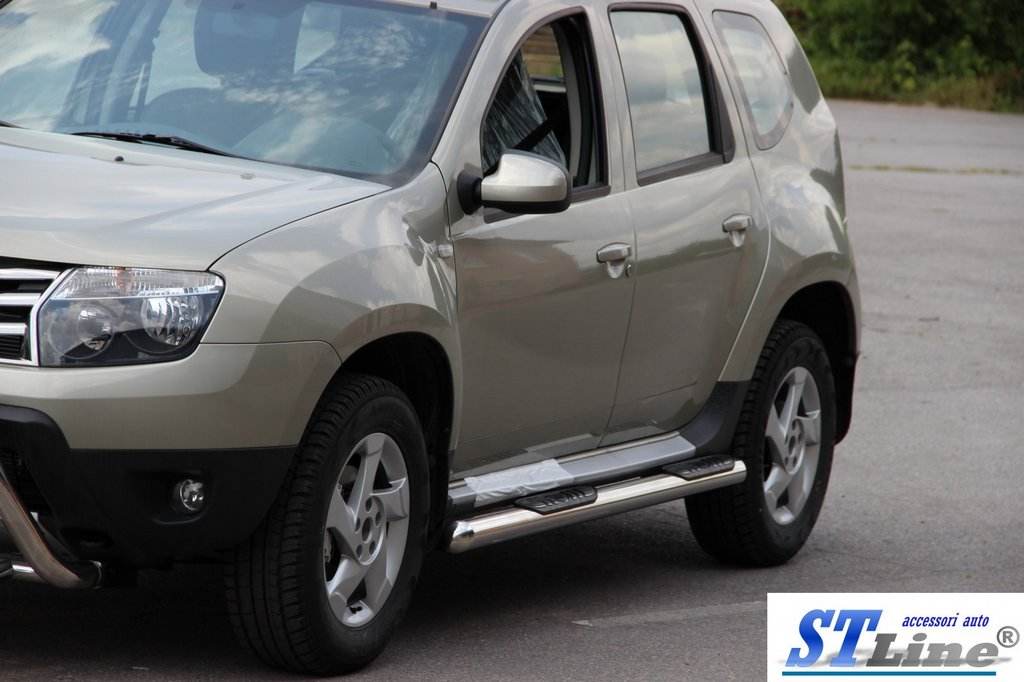 Side pipes with stovkami (2 PCs., stainless.) for Dacia Duster 2008-2018 - Reelken Auto