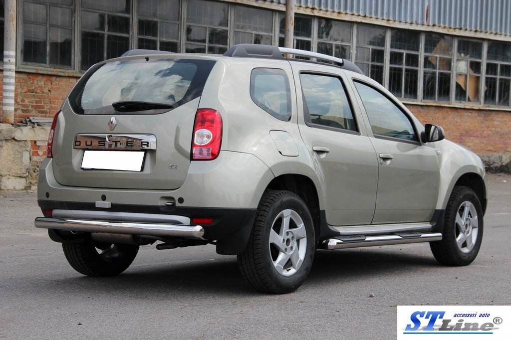 Side pipes with stovkami (2 PCs., stainless.) for Dacia Duster 2008-2018 - Reelken Auto