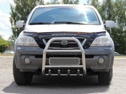 The QT007 bumper guard (stainless) for Kia Sorento I BL 2002-2009 - Reelken Auto