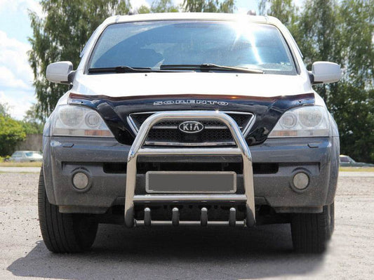 The QT007 bumper guard (stainless) for Kia Sorento I BL 2002-2009 - Reelken Auto