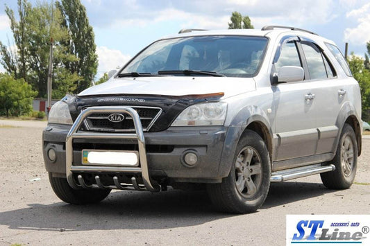 The QT007 bumper guard (stainless) for Kia Sorento I BL 2002-2009 - Reelken Auto