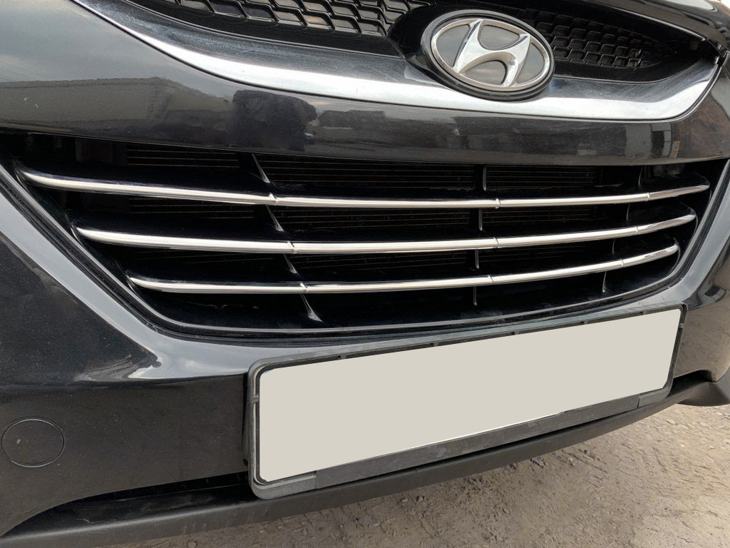 Grille trim strips (3 pcs, stainless steel) for Hyundai IX-35 2010-2015 - image 1