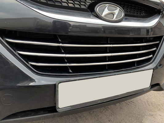 Grille trim strips (3 pcs, stainless steel) for Hyundai IX-35 2010-2015 - image 1