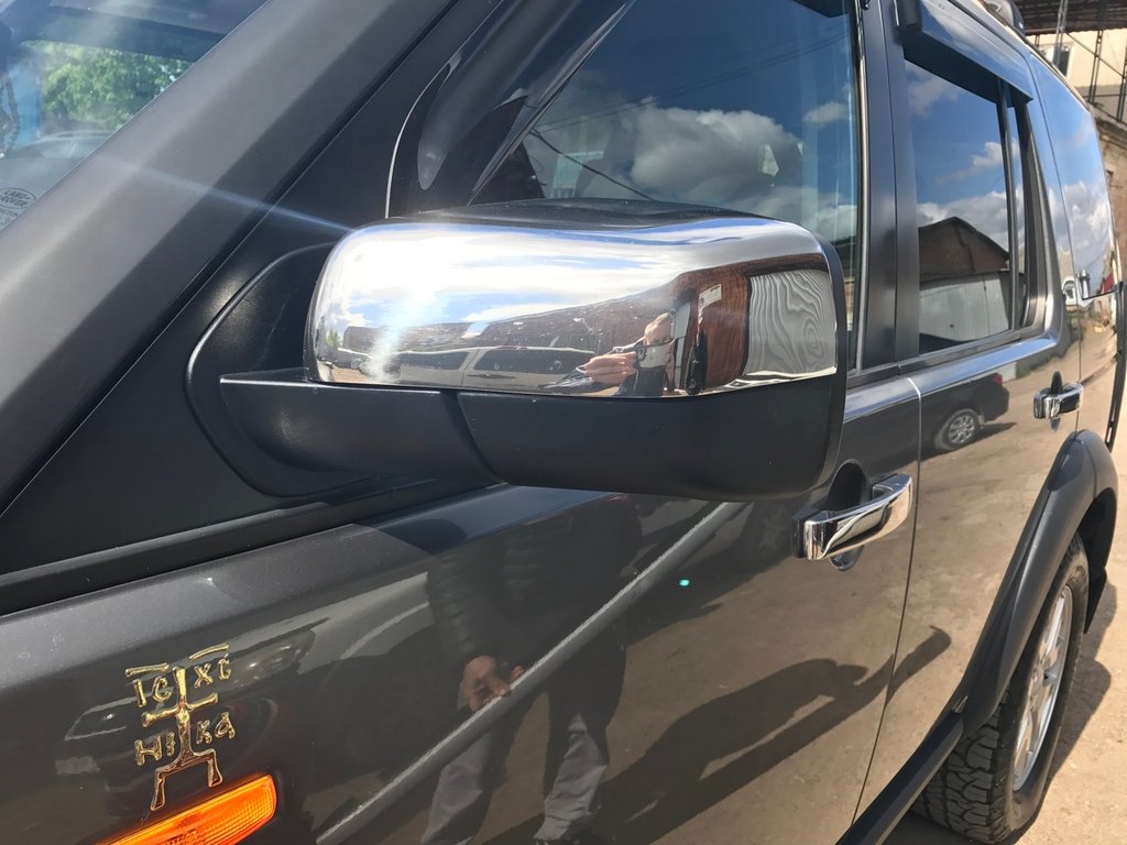Mirror Covers (2 pcs, Stainless Steel) for Land Rover Discovery III 2004-2009 - image 3