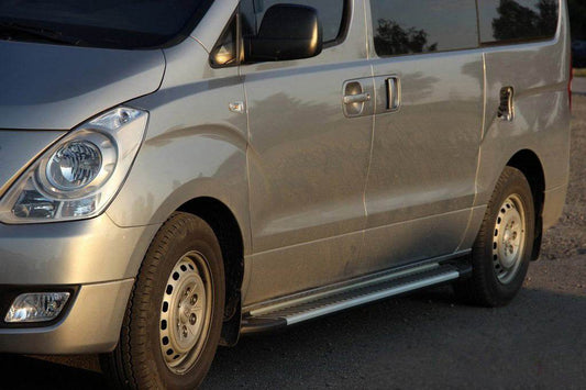 Side sills Allmond Grey (2 EA., alum.) for Hyundai H300, H1, Starex 2008-2020 - Reelken Auto