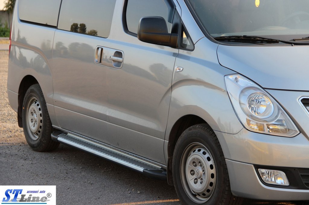 Side Steps Tayga V2 (2 pcs, Aluminum) for Hyundai H300, H1, Starex 2008-2020 - image 3