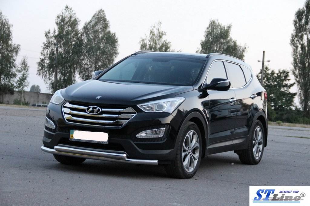Front arc ST014 (stainless) for Hyundai Santa Fe 3 2012-2018 - Reelken Auto