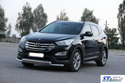 Front arc ST014 (stainless) for Hyundai Santa Fe 3 2012-2018 - Reelken Auto