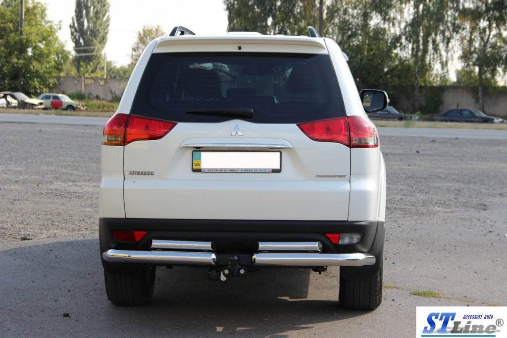 Back protection AK003-Special (2 pieces, stainless steel) for Mitsubishi Pajero Sport 2008-2015 - Reelken Auto