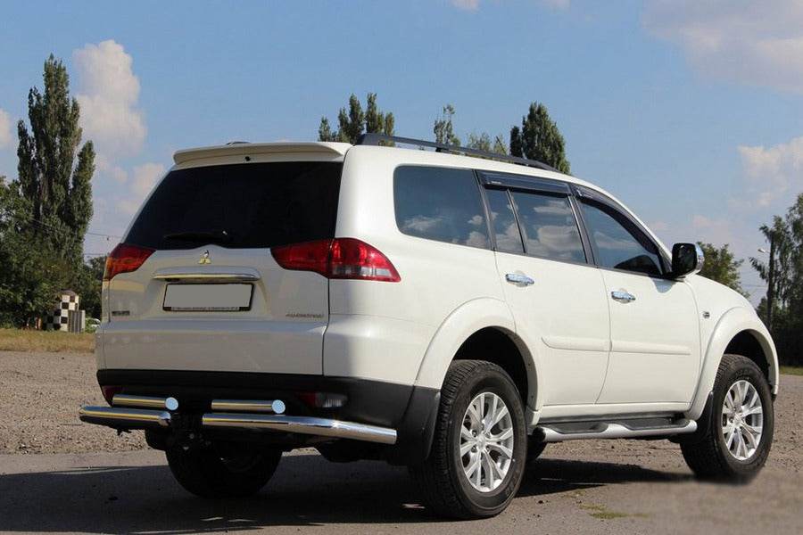 Back protection AK003-Special (2 pieces, stainless steel) for Mitsubishi Pajero Sport 2008-2015 - Reelken Auto