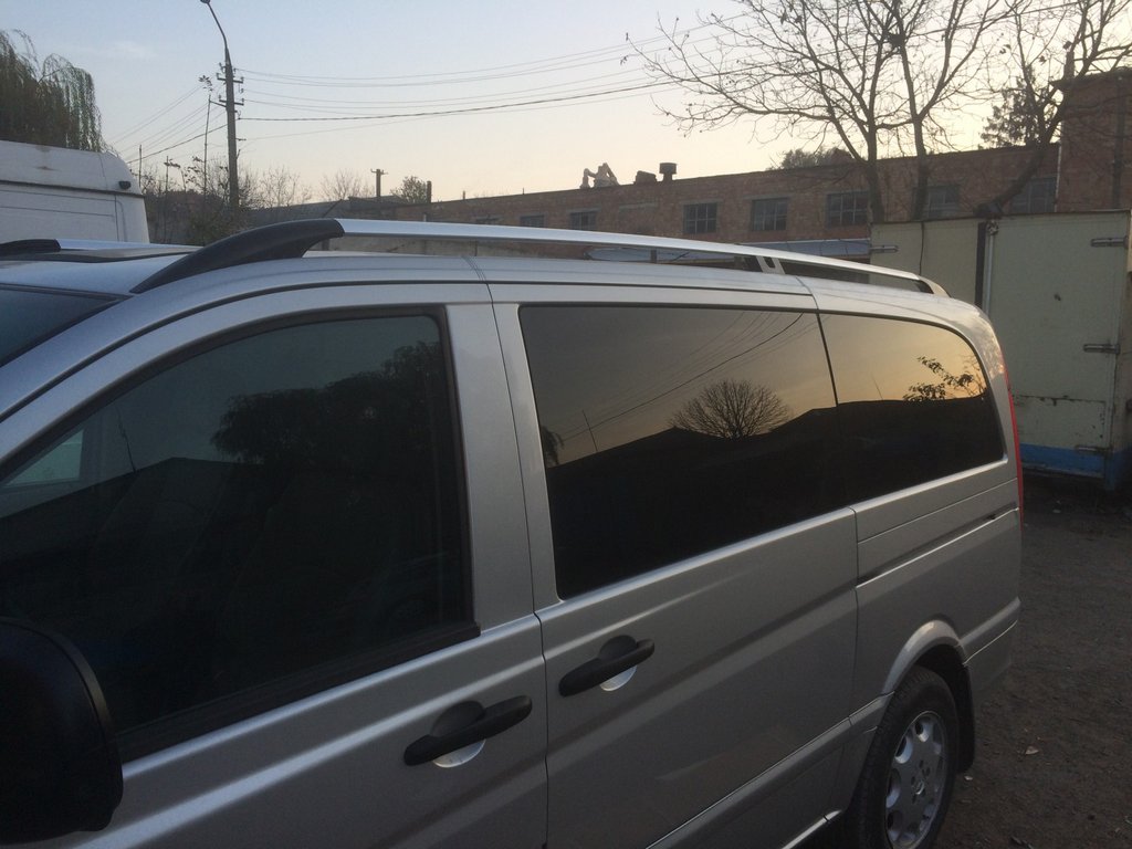 Roof Rails Chrome CAN Original Design (Metal Feet) for Mercedes Vito W639 2004-2014 - image 3