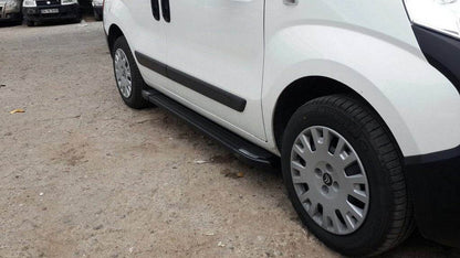 Lateral platforms Rainbow Black (2 PCs, aluminum alloy.) for Fiat Fiorino/Qubo - Reelken Auto