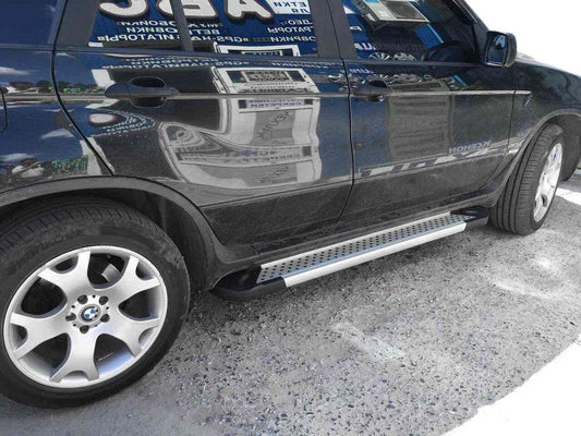 Lateral platforms Allmond Gray (2 pieces, aluminum) for BMW X5 E-53 1999-2006 - Reelken Auto