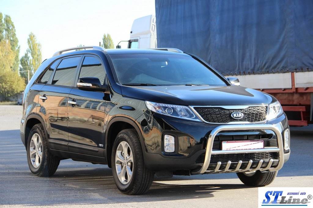 The WT021 bumper guard (stainless) for Kia Sorento II XM 2009-2014 - Reelken Auto