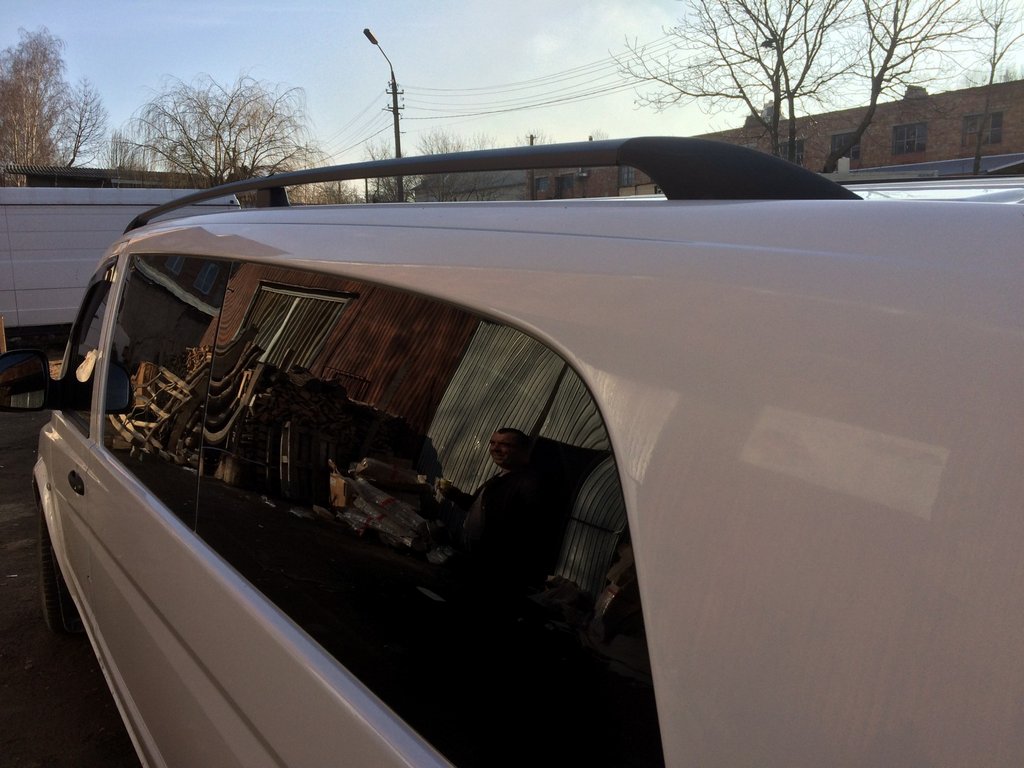 Black Roof Rails ELITE (plastic foot) for Mercedes Viano 2004-2014 - image 9