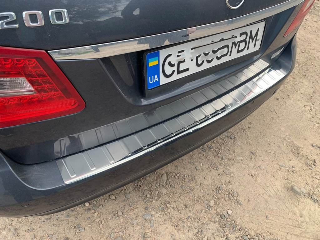Cover on the rear bumper Carmos (SW, stainless steel) for Mercedes E-class W212 2009-2016 - Reelken Auto