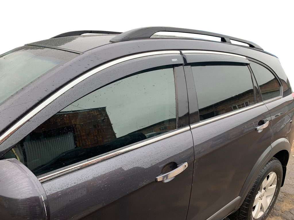 Window deflectors with chrome trim (4 pcs, Niken) for Chevrolet Captiva 2006-2019 - image 1