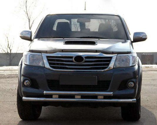 Front protection ST014 (stainless steel) for Toyota Hilux 2006-2015 - Reelken Auto