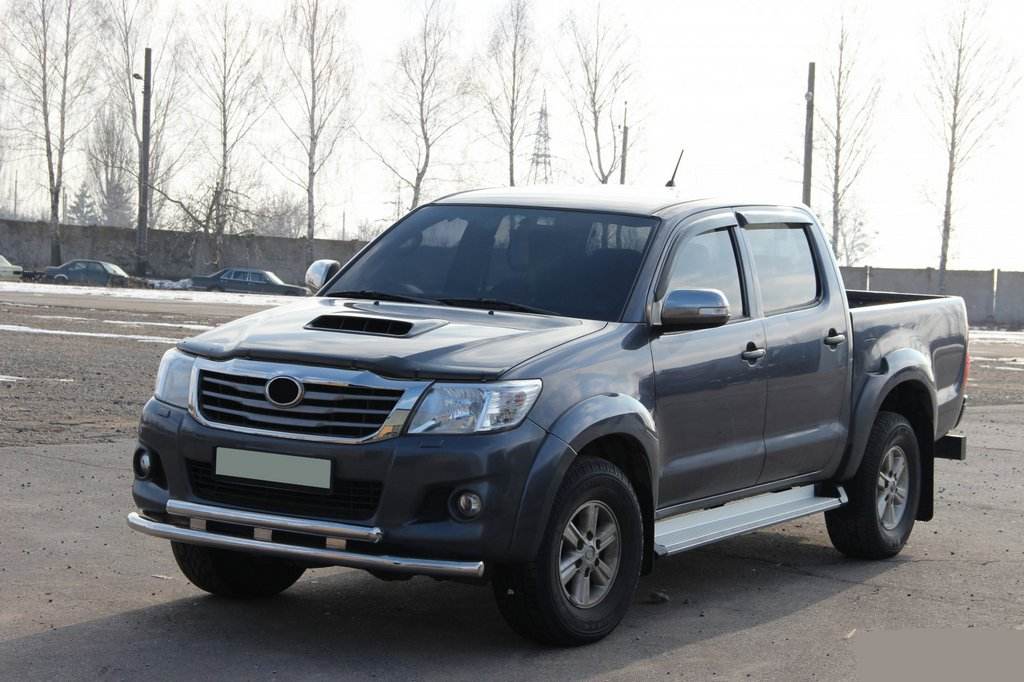 Front protection ST014 (stainless steel) for Toyota Hilux 2006-2015 - Reelken Auto
