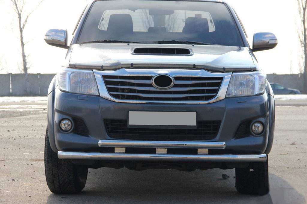 Front protection ST014 (stainless steel) for Toyota Hilux 2006-2015 - Reelken Auto