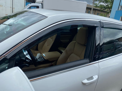 Window deflectors with chrome strip (4 pcs, HIC) for Porsche Cayenne 2010-2017 - image 1