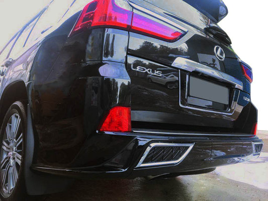 Cover on the end of the rear bumper (2016+, 2 pcs) for Lexus LX570/450d - Reelken Auto