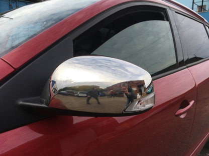 Covers for mirrors (2 pcs, stainless steel.) for Renault Fluence 2009-2016 - image 1